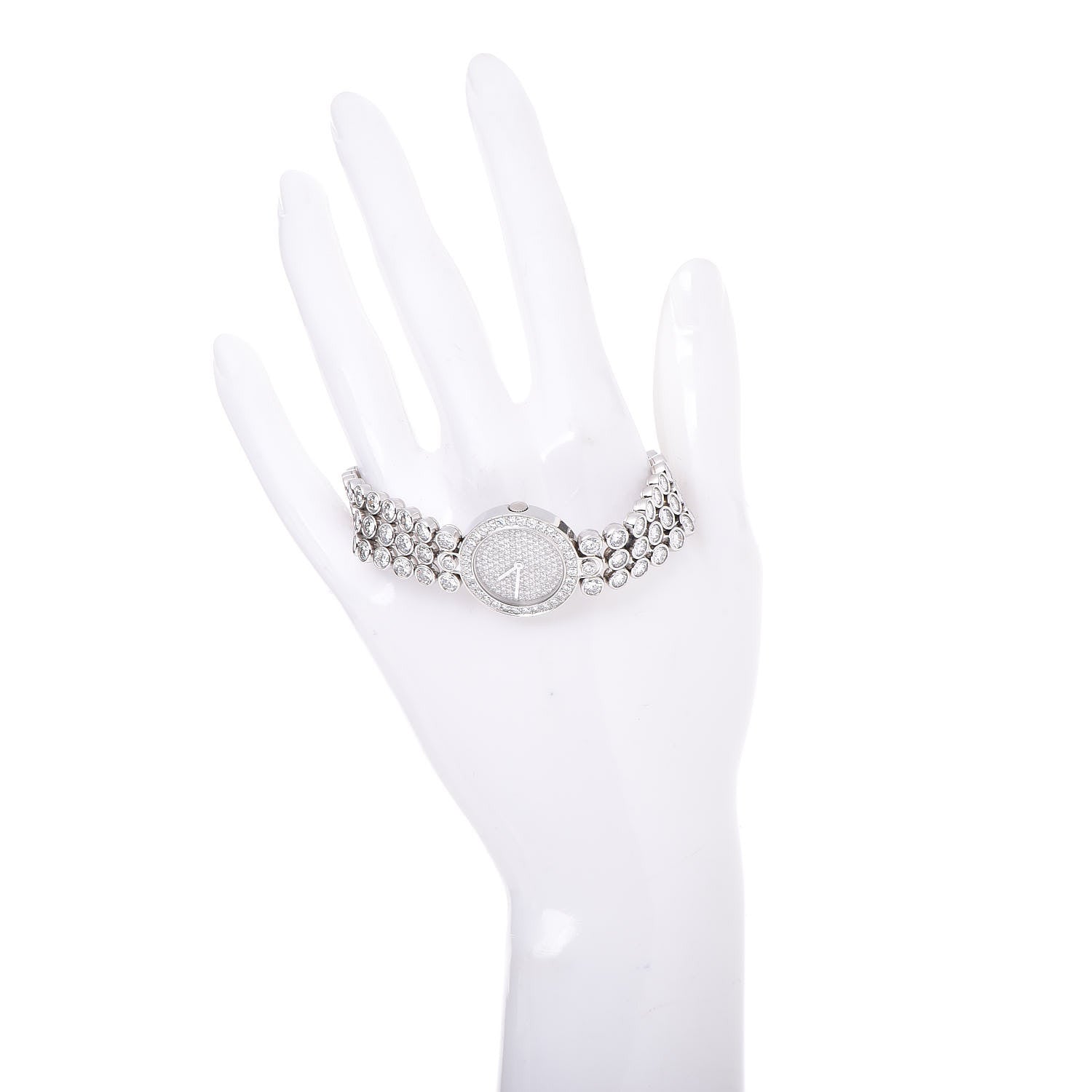 Harry Winston Platinum Diamond Pave 23mm Premier Quartz Watch 2 of 7