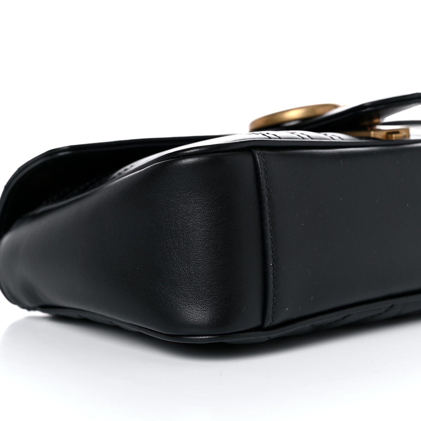 Calfskin Matelasse Small GG Marmont Shoulder Bag Black
