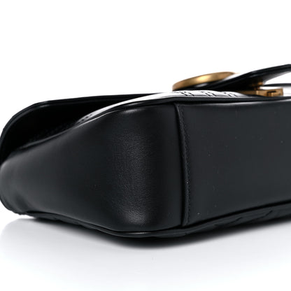 Gucci Calfskin Matelasse Small GG Marmont Shoulder Bag Black 8 of 10