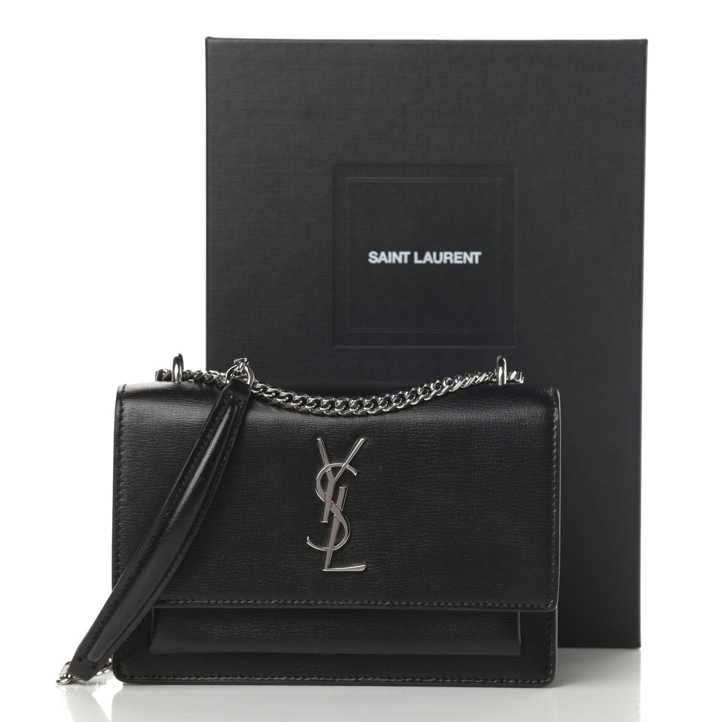 Calfskin Monogram Sunset Chain Wallet Black