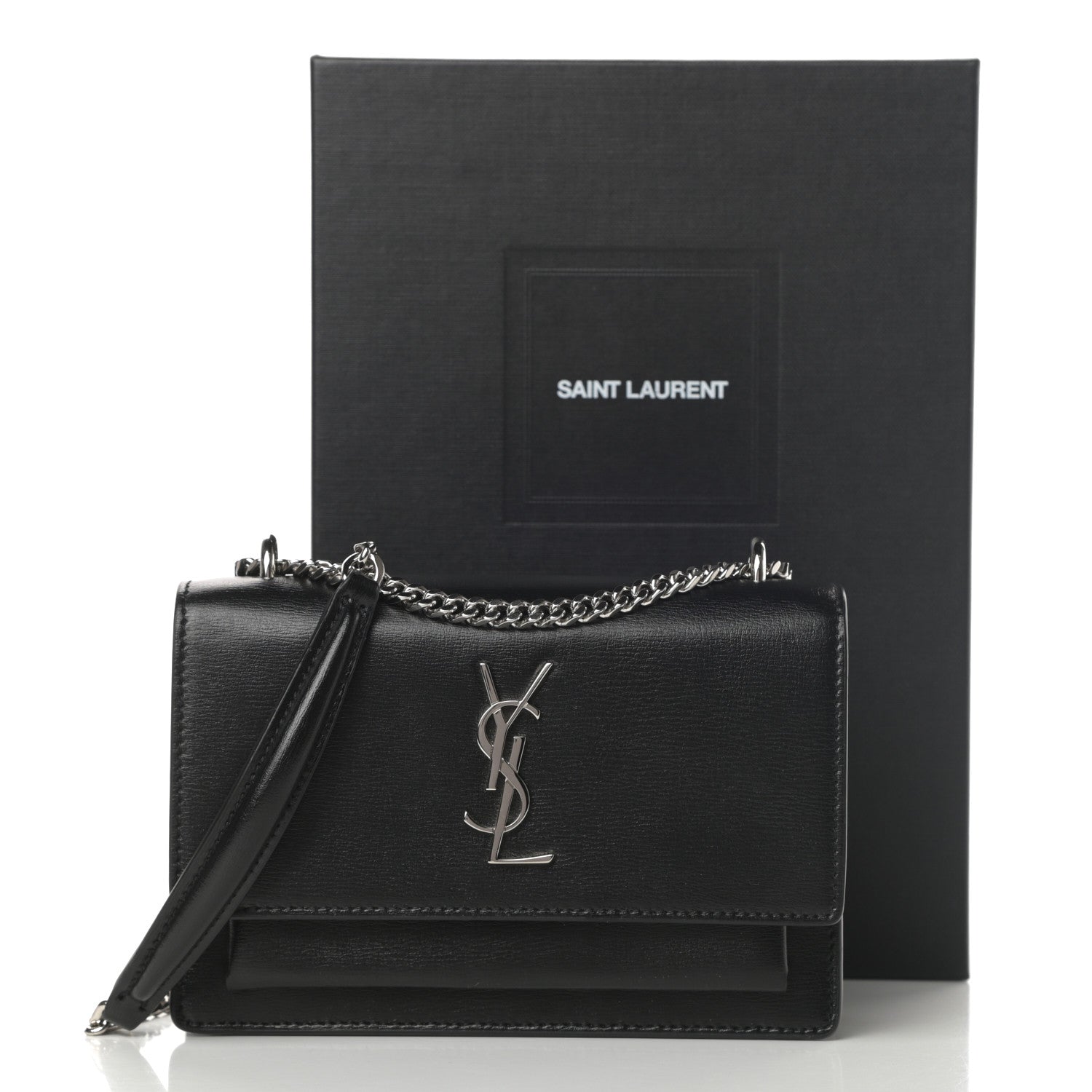 Saint Laurent Calfskin Monogram Sunset Chain Wallet Black 11 of 11