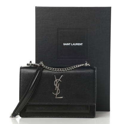 Saint Laurent Calfskin Monogram Sunset Chain Wallet Black 11 of 11