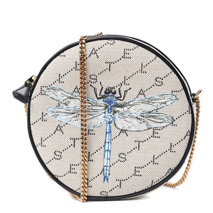Stella McCartney Canvas Monogram Mini Dragonfly Round Crossbody Bag 1 of 10