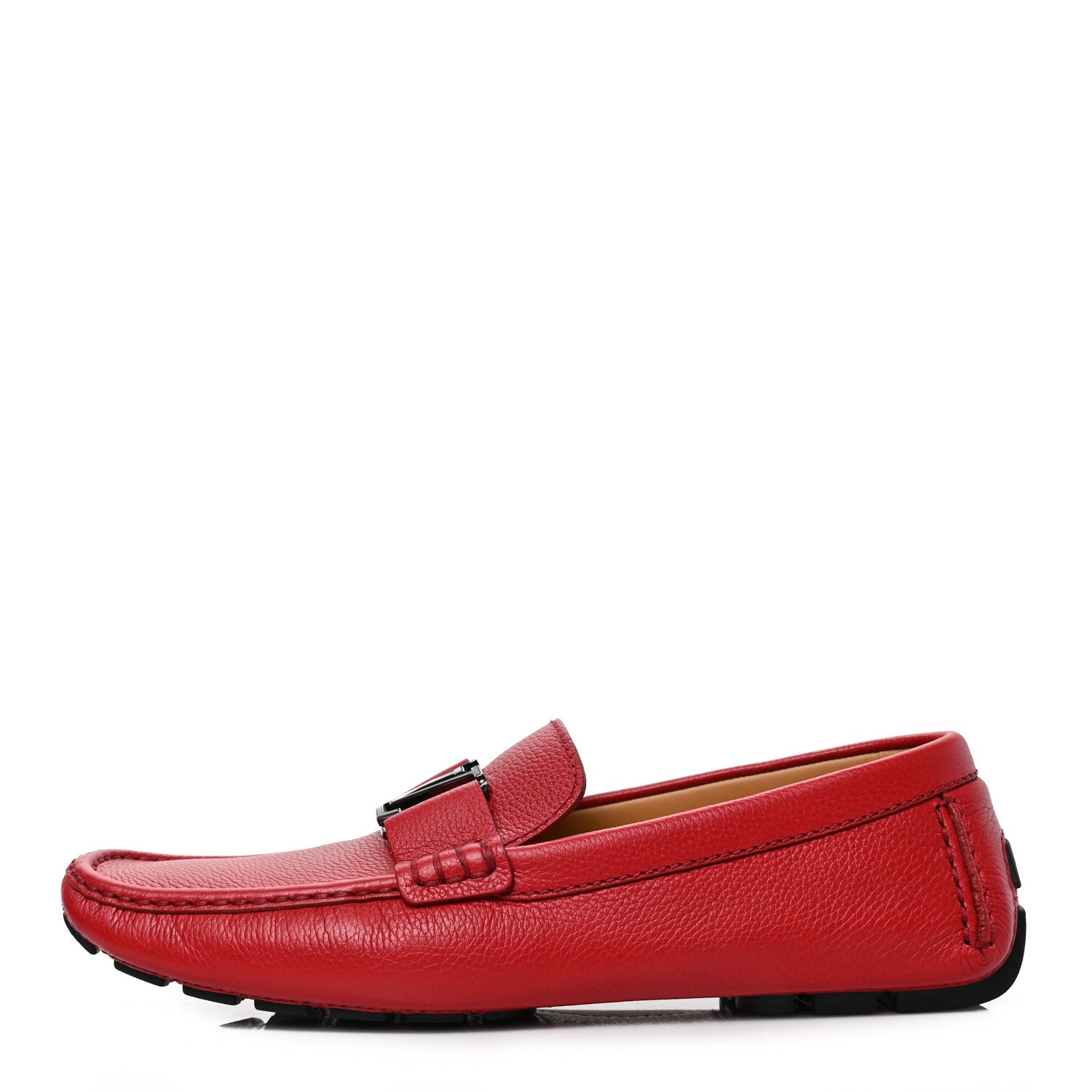 Louis Vuitton Calfskin Mens Monte Carlo Car Shoe Moccasin Loafers 8.5 Red 1 of 8