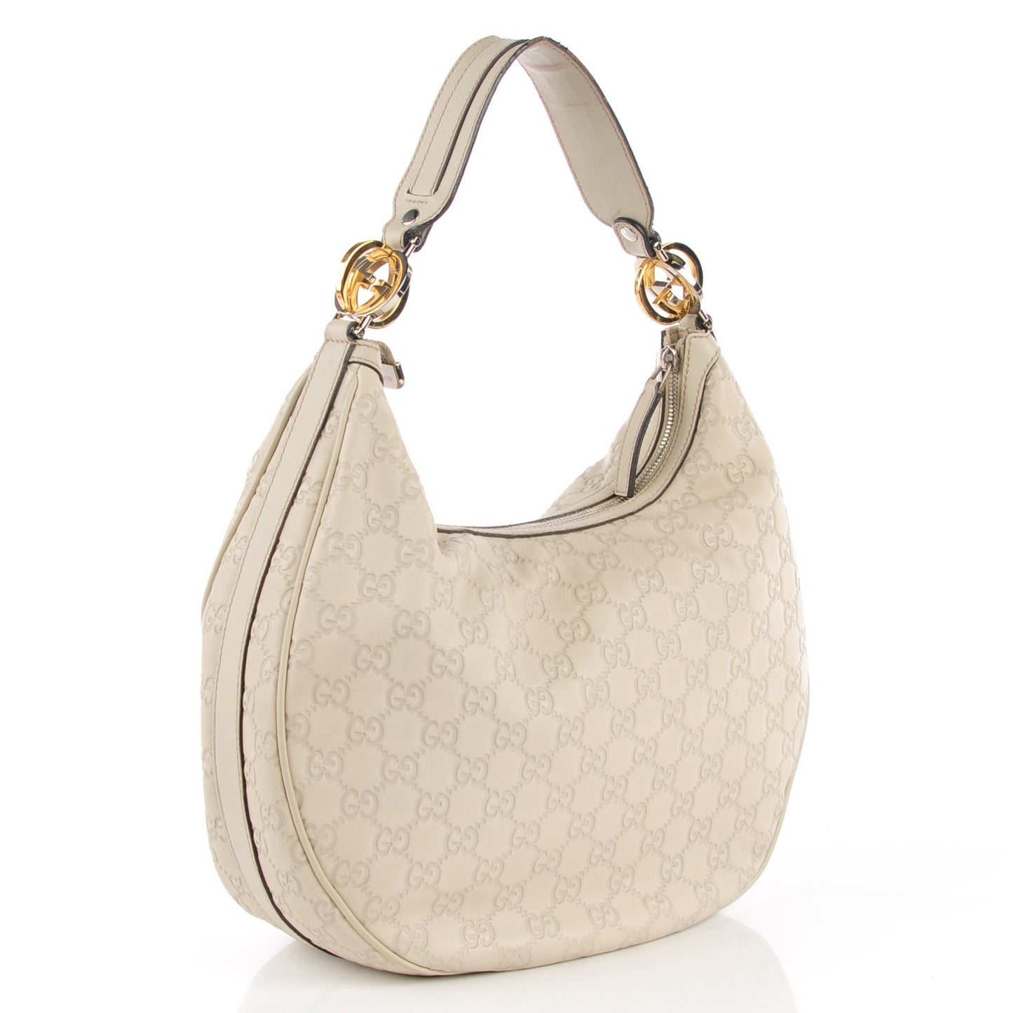 Guccissima Medium GG Twins Hobo Off White