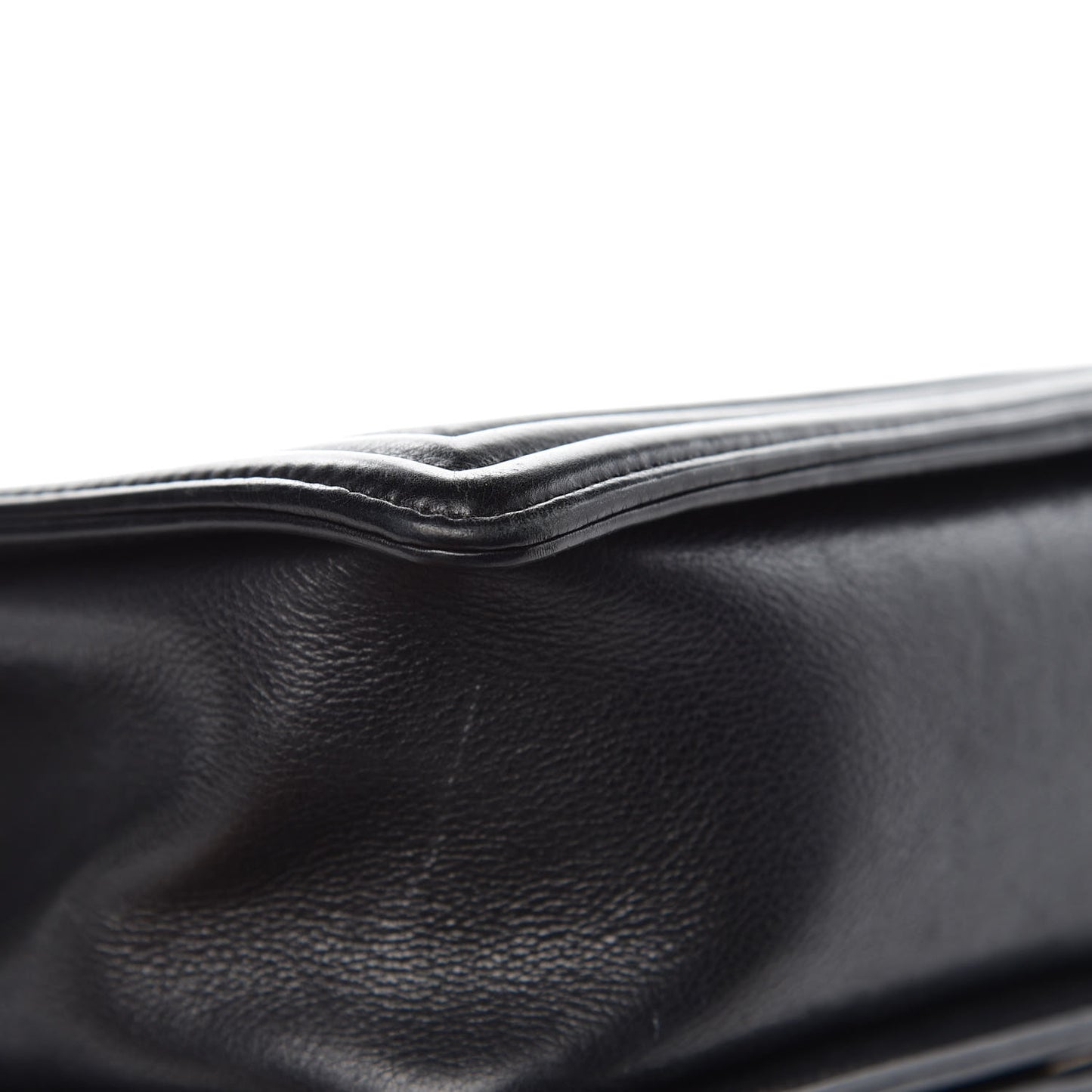 Calfskin Double Stitch Medium Boy Flap Black