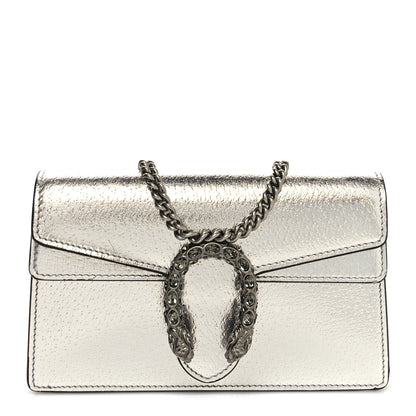 Gucci Metallic Calfskin Super Mini Dionysus Shoulder Bag Silver 1 of 10
