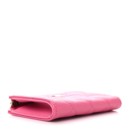 Chanel Caviar Quilted Zipped Key Holder Case Pink 5 of 9