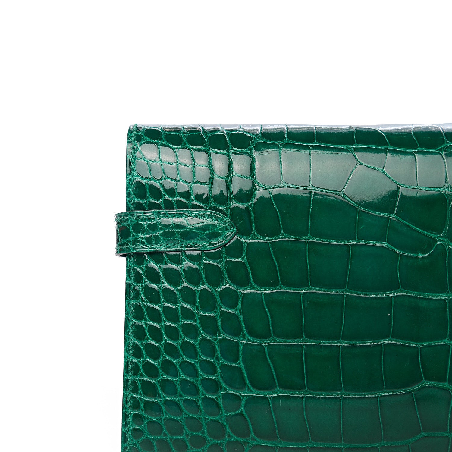 Hermes Shiny Alligator Kelly Longue Wallet Vert Emeraude 18 of 22