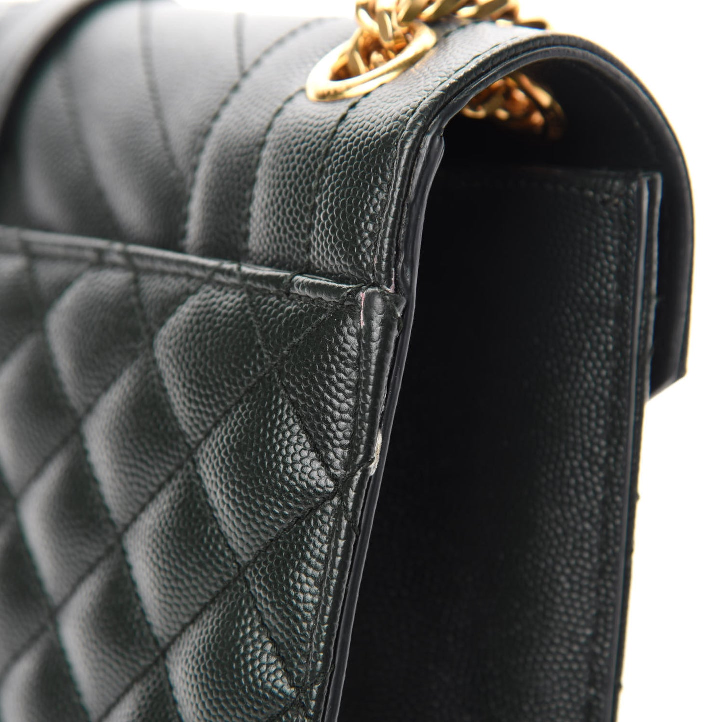 Grain De Poudre Textured Mixed Matelasse Triquilt Medium Monogram Satchel Dark Tea