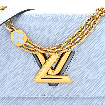 Louis Vuitton Epi Twist Monogram Flower Chain Shoulder Bag MM Blue 8 of 10