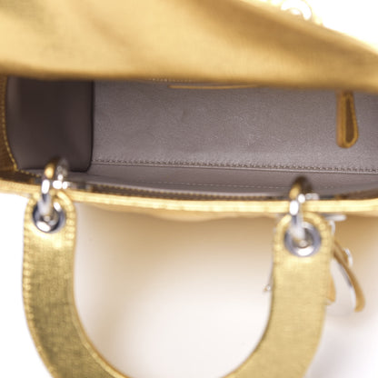 Christian Dior Metallic Grained Calfskin Cannage Small Lucky Badges My Lady Dior Gold 5 of 12
