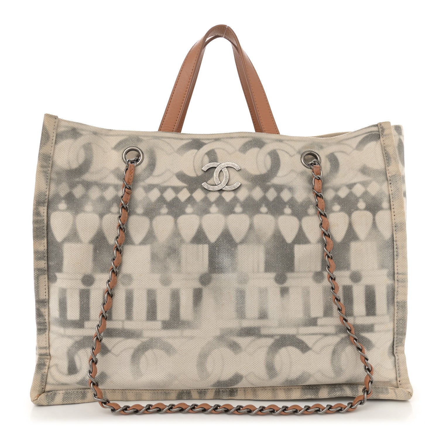 Chanel Canvas Small Iliad Shopping Tote Beige 1 of 15