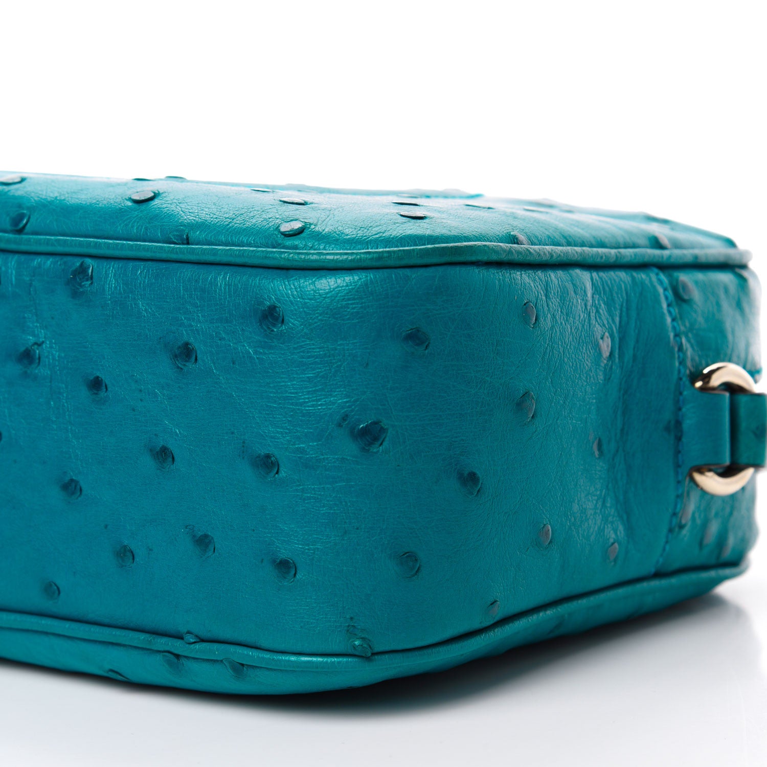 Gucci Ostrich Small Soho Disco Bag Teal 7 of 11
