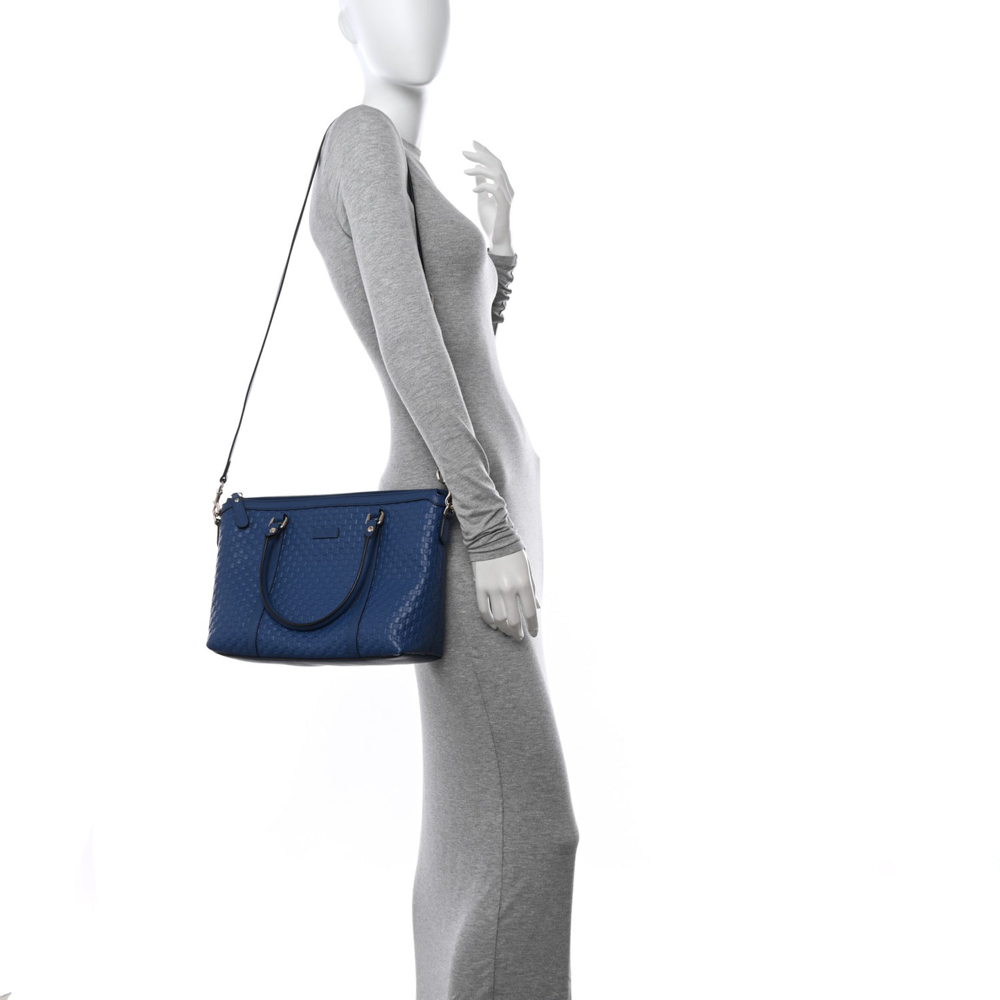 Soft Microguccissima Small Zippered Satchel Caspian