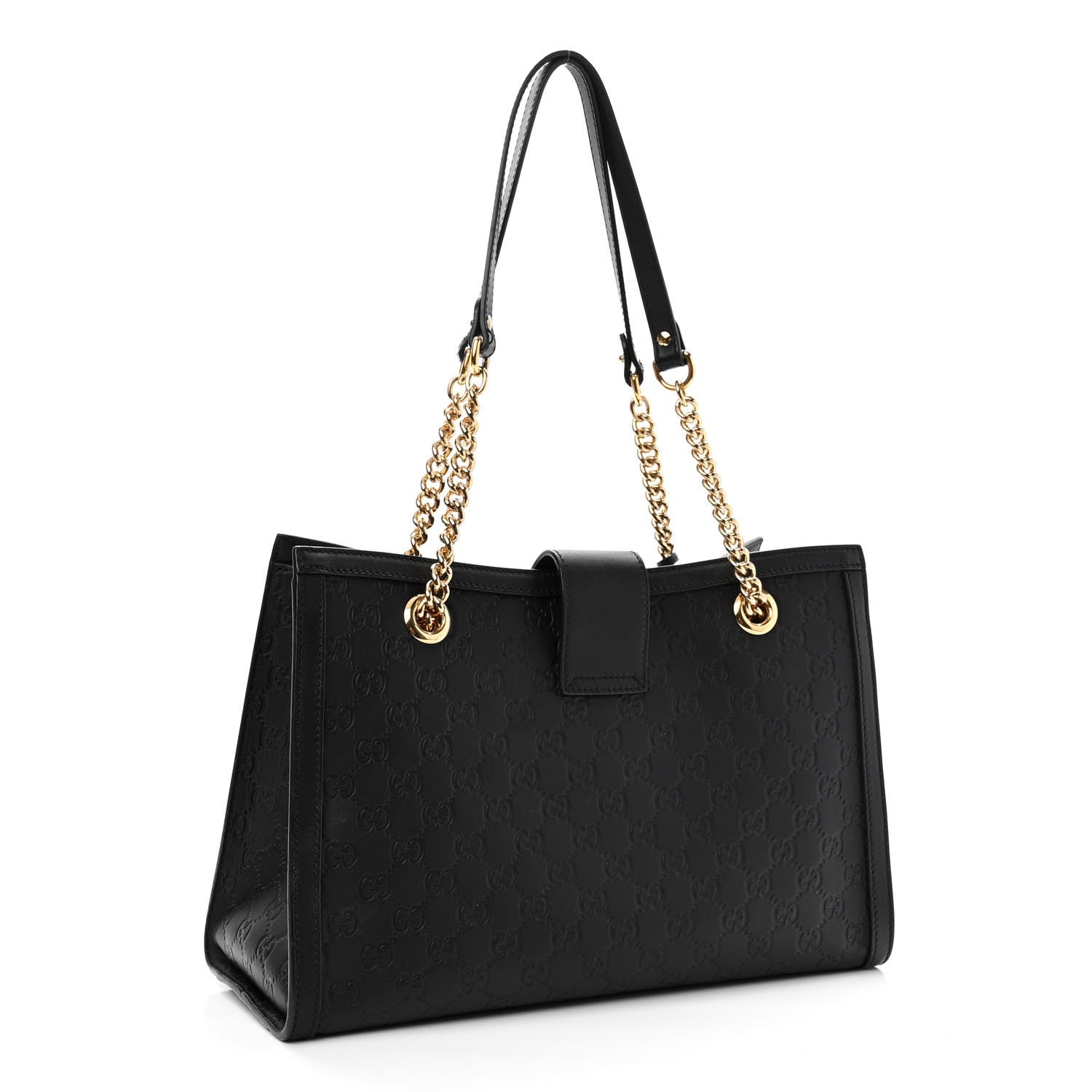 Gucci Guccissima Medium Padlock Tote Black 3 of 11