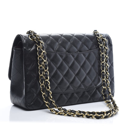 Chanel Caviar Quilted Jumbo Double Flap Black 3 of 10
