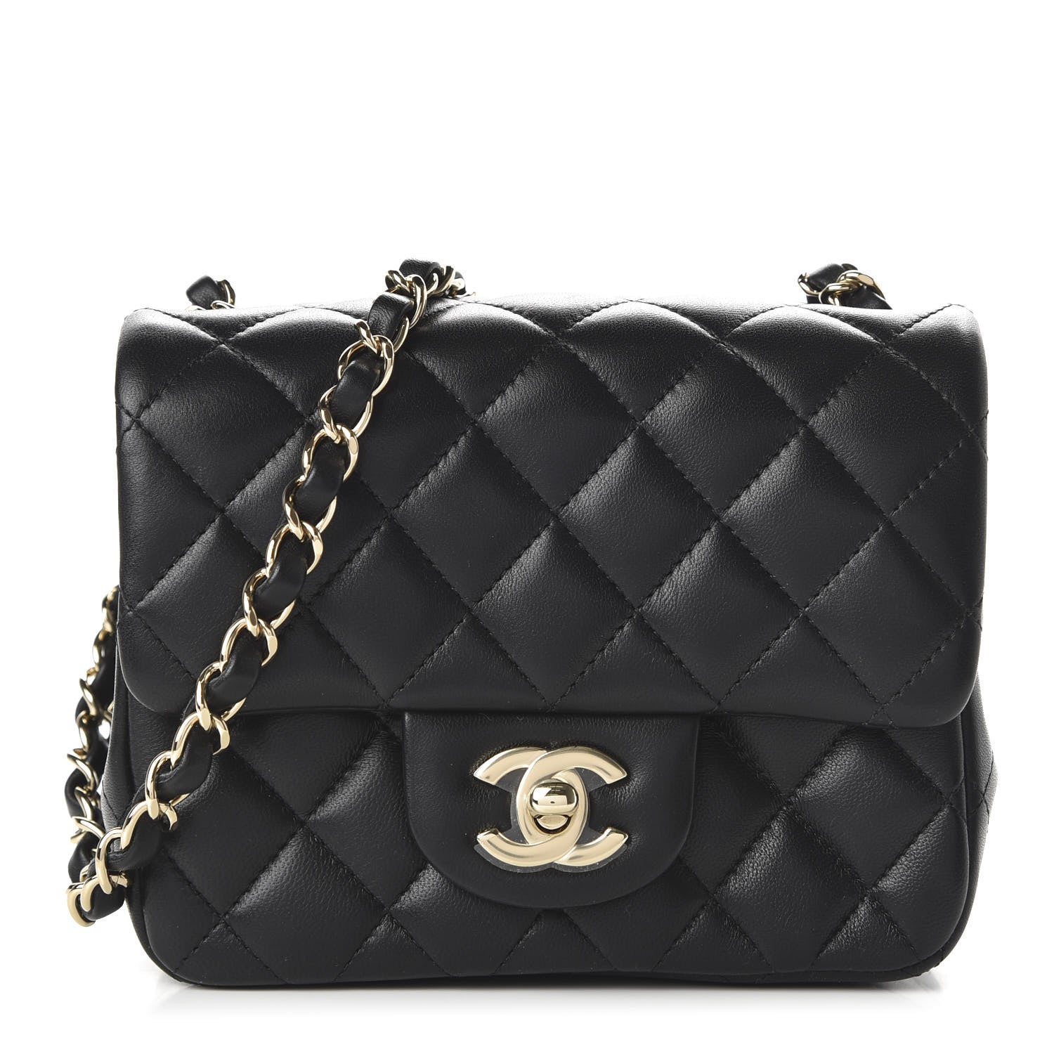 Chanel Lambskin Quilted Mini Square Flap Black 1 of 11