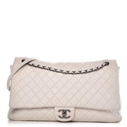 Chanel Calfskin Quilted XXL Travel Flap Bag White 1 of 12