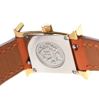 Hermes Stainless Steel Swift 17.2mm Heure H Hour Double Tour Quartz Watch Orange 4 of 4
