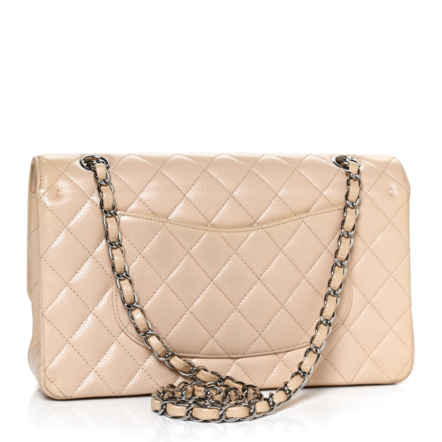 Chanel Caviar Quilted Medium Double Flap Beige 3 of 10