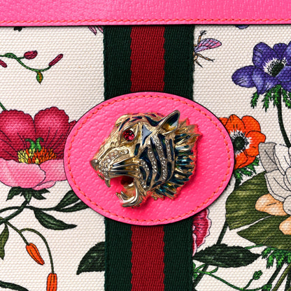 Gucci Canvas Flora Large Rajah Chain Tote White Multicolor Fuxia Fluo 11 of 11