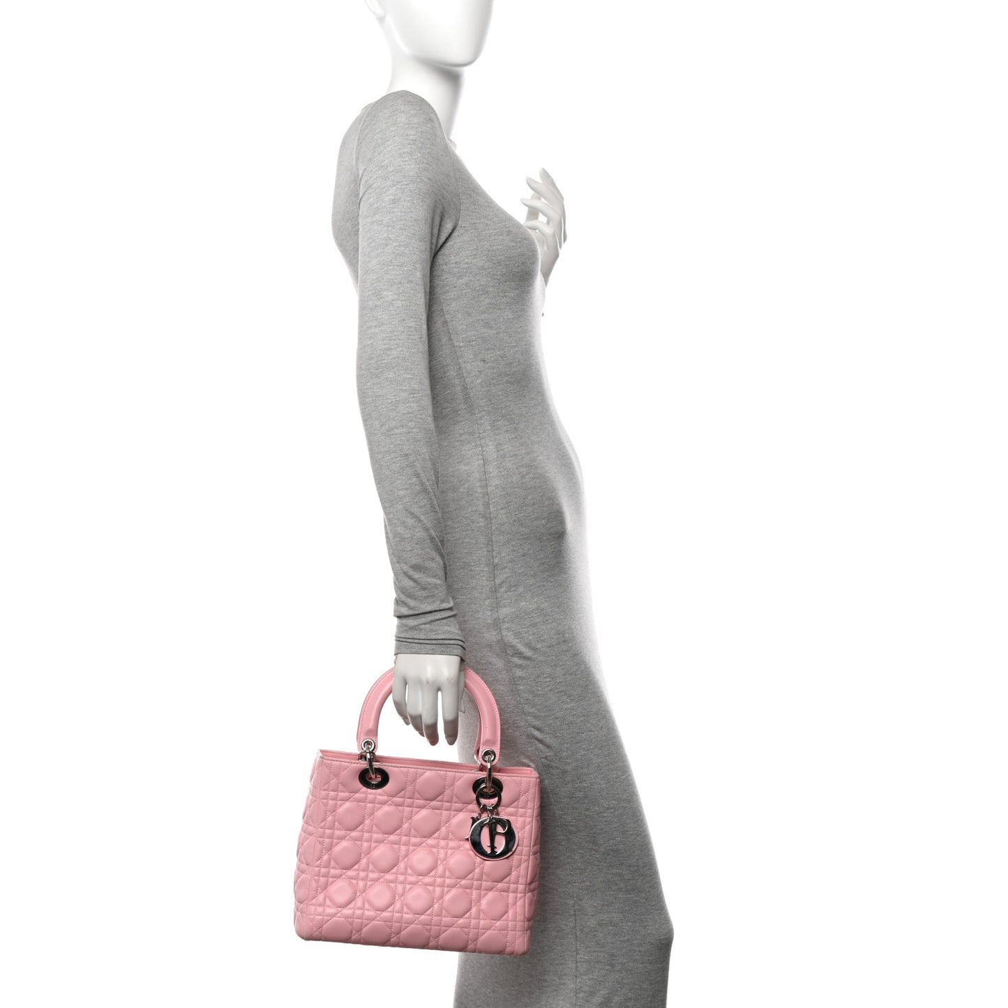 Lambskin Cannage Medium Lady Dior Light Pink
