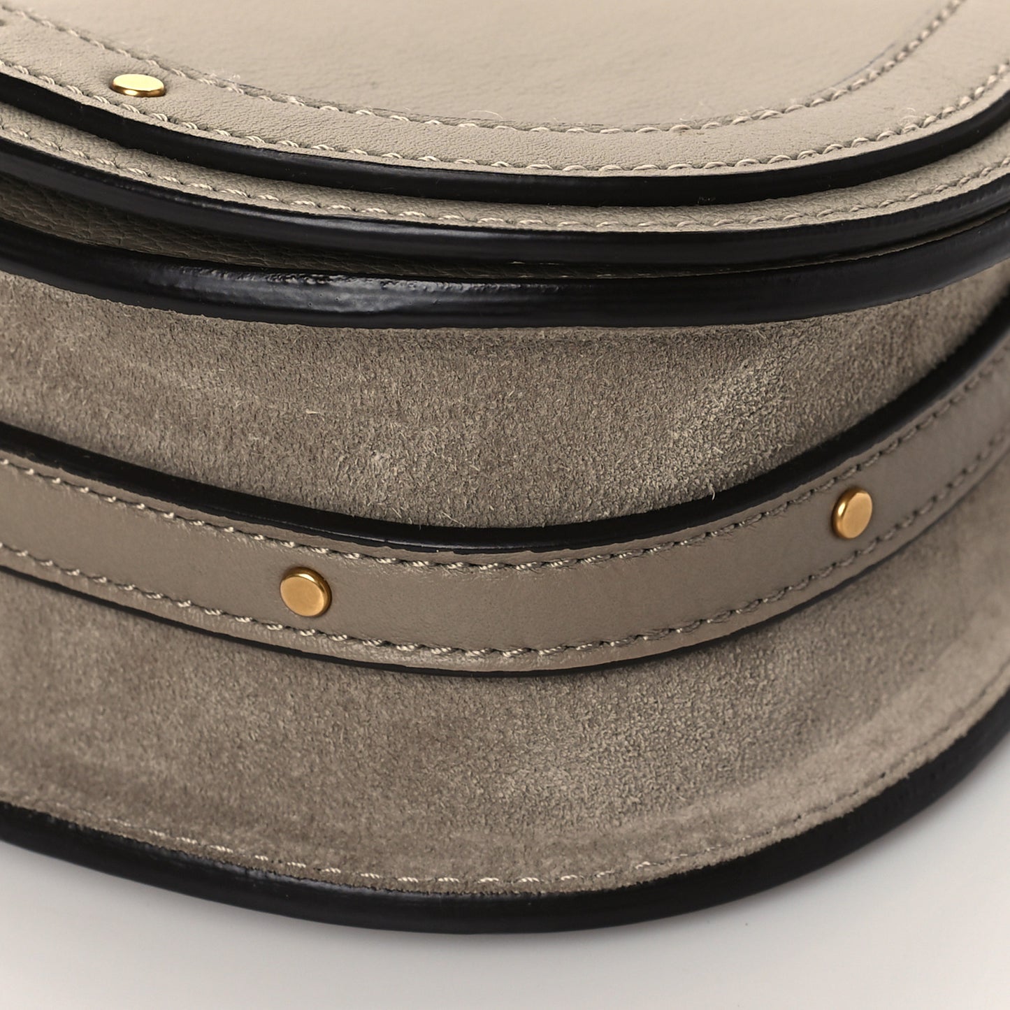 Calfskin Suede Small Nile Bracelet Bag Motty Grey