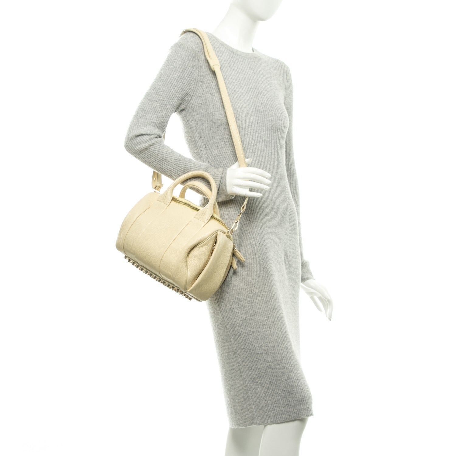 Alexander Wang Pebbled Lambskin Rockie Soft Merinque Pale Gold Hardware 2 of 11