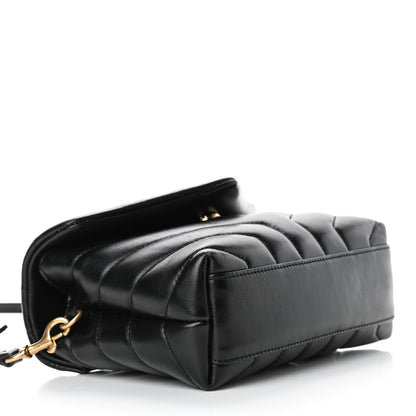 Saint Laurent Calfskin Y Quilted Monogram Toy Loulou Crossbody Bag Black 3 of 4