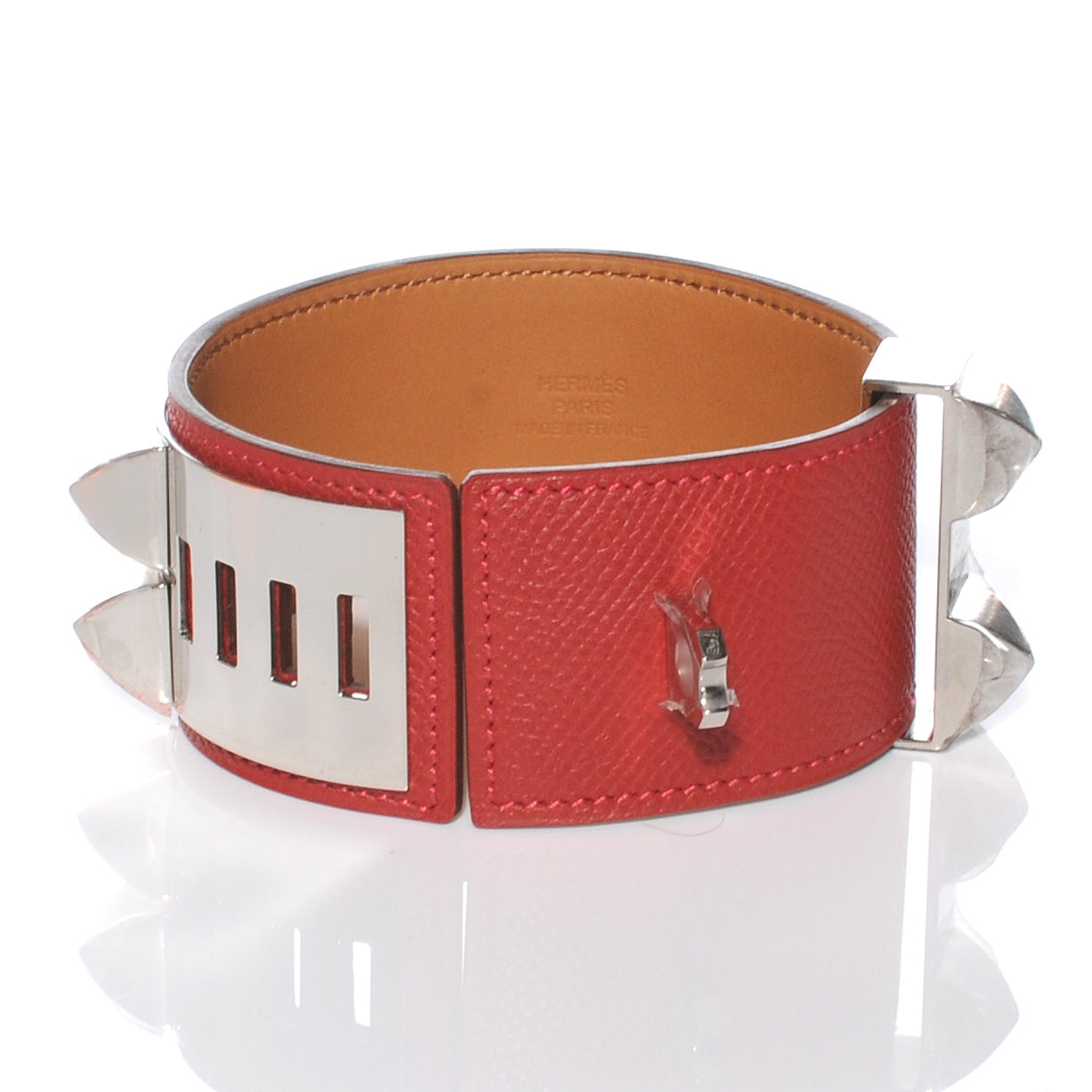Hermes Epsom Collier de Chien CDC Bracelet L Rouge Casaque 4 of 7