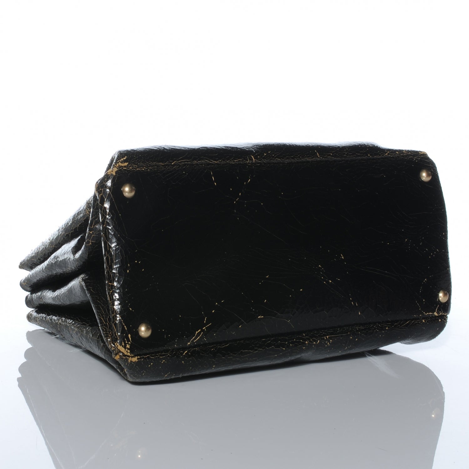 Miu Miu Leather Craquele Handbag Black 4 of 8