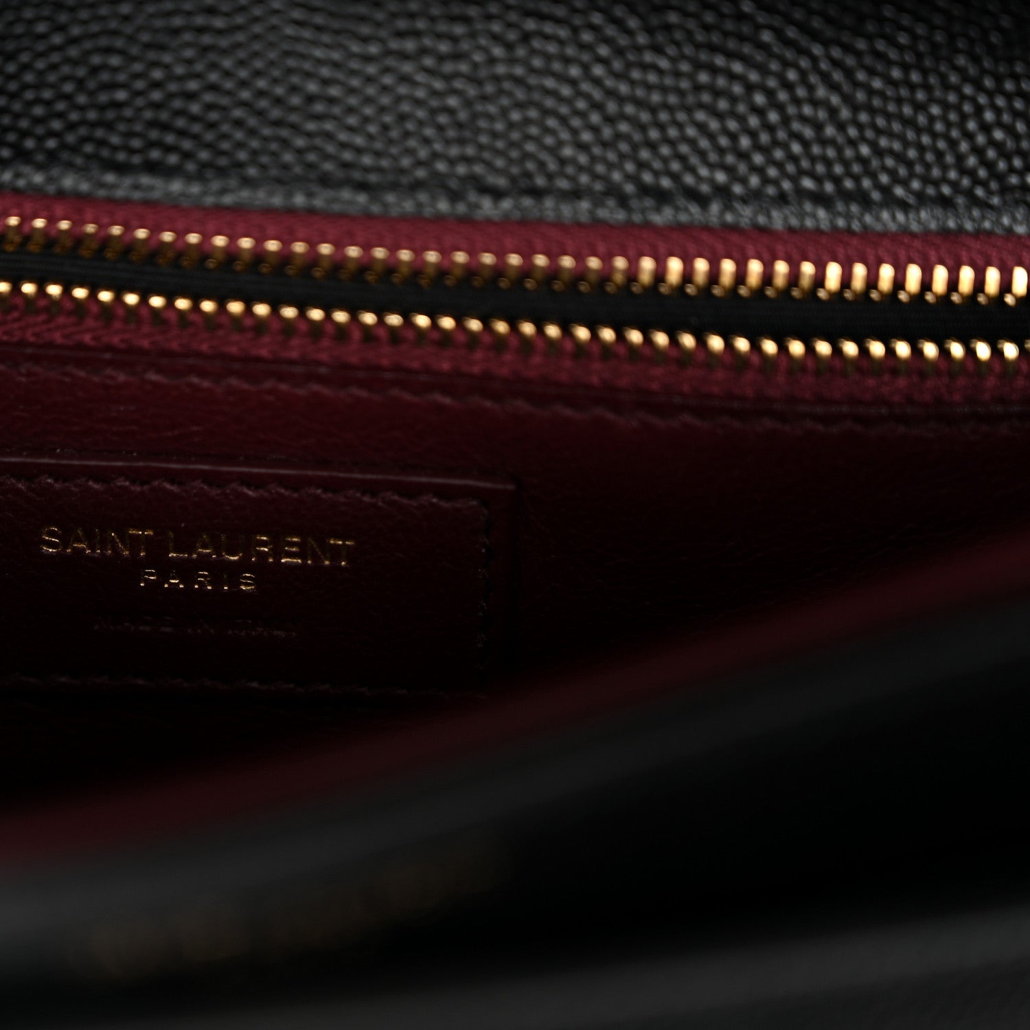 Saint Laurent Grain De Poudre Monogram Cassandra Clasp Bag Black Rouge Legion 7 of 11
