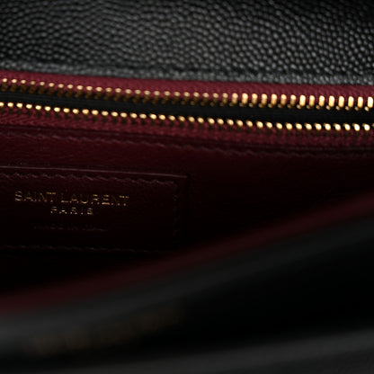 Saint Laurent Grain De Poudre Monogram Cassandra Clasp Bag Black Rouge Legion 7 of 11
