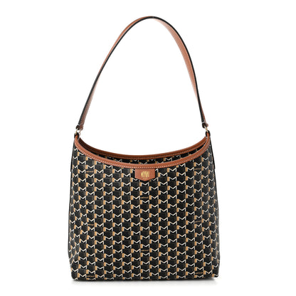 Moynat Calfskin Canvas M Mini Hobo Bag Brown 1 of 9