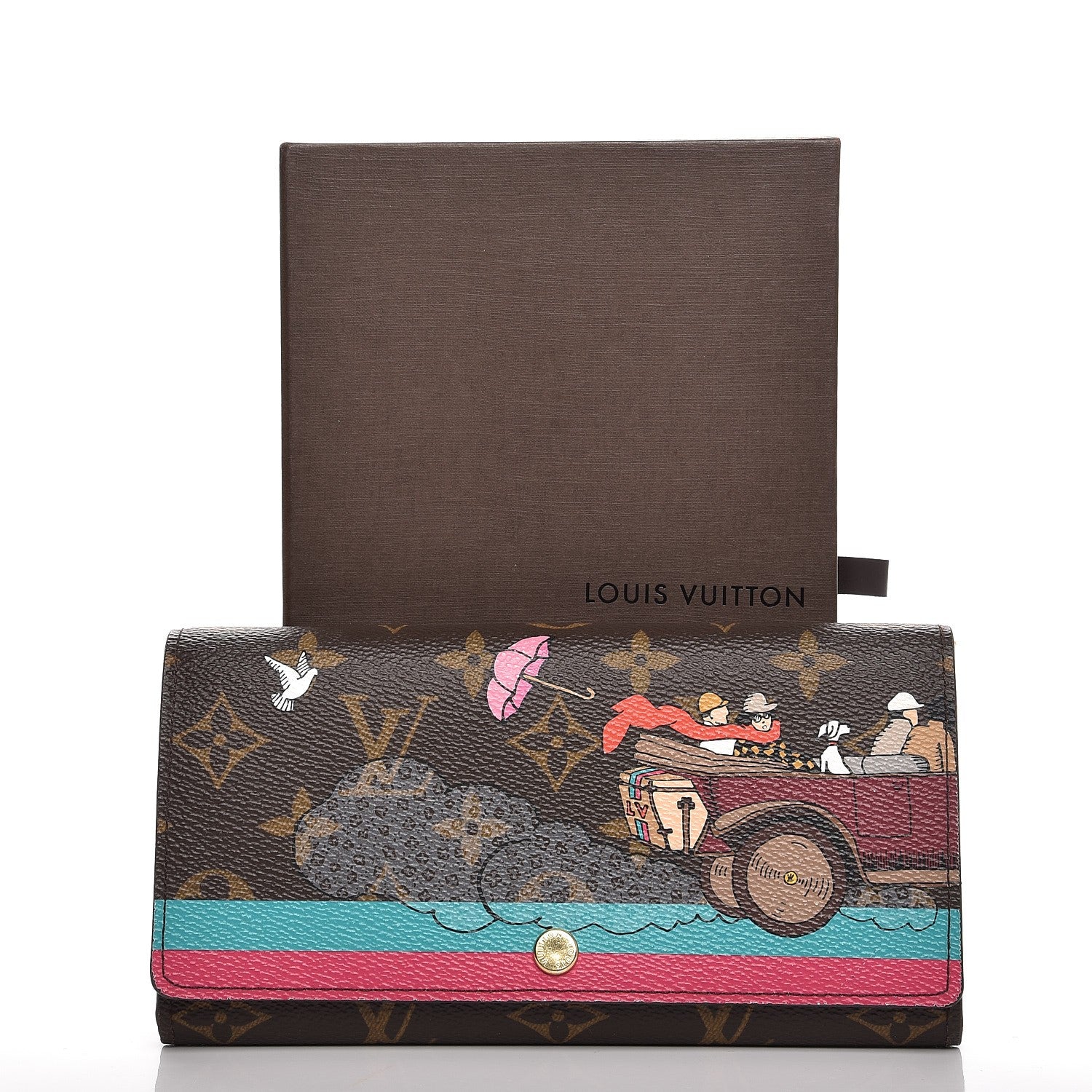 Louis Vuitton Monogram 2015 Christmas Animation Sarah Wallet Hibiscus 9 of 9