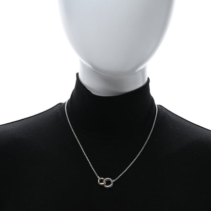 David Yurman Sterling Silver 18K Yellow Gold Belmont Pendant Necklace 2 of 4