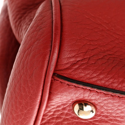 Gucci Pebbled Calfskin Medium Bamboo Shopper Tote Red 12 of 13