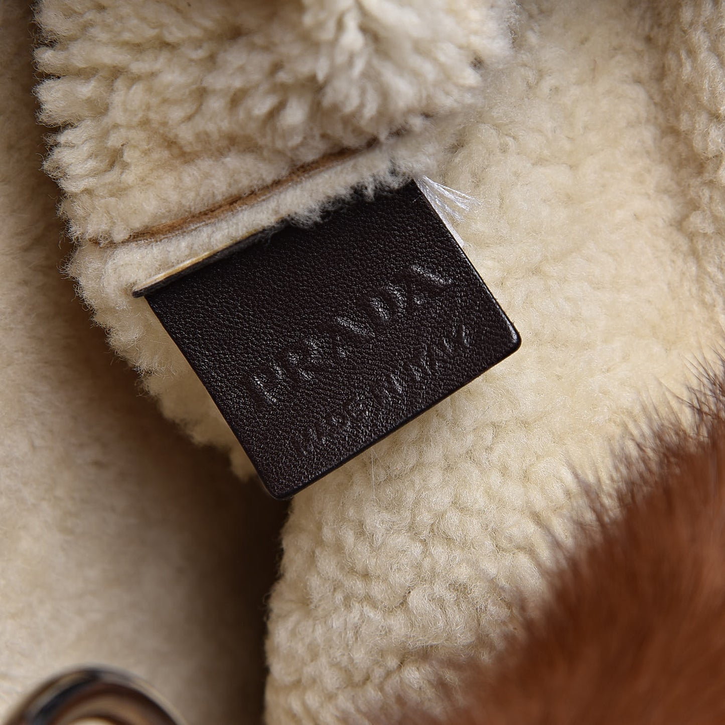 Suede Shearling Mink Fur Crocodile Shoulder Bag Brown