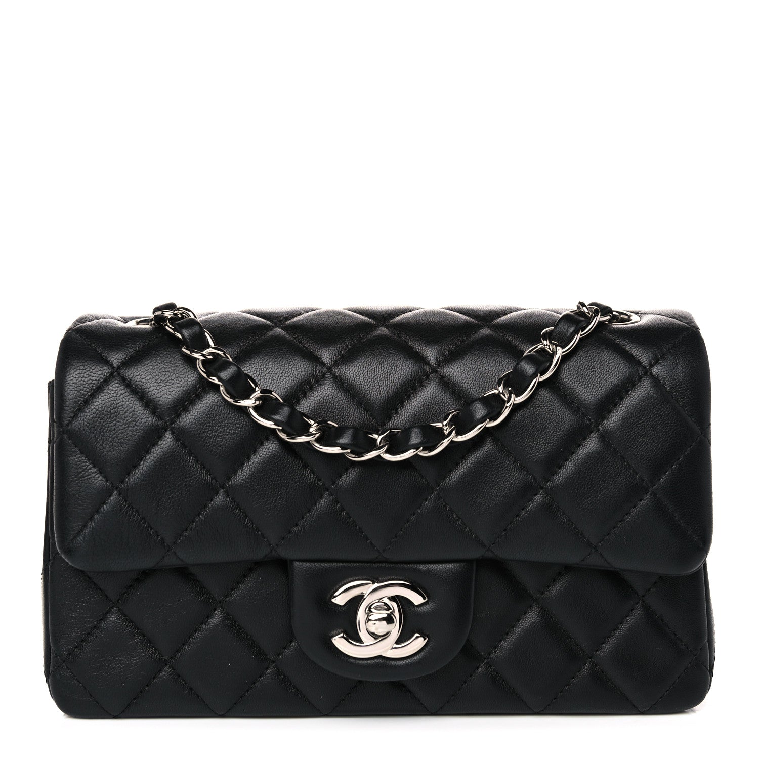 Chanel Lambskin Quilted Mini Rectangular Flap Black 1 of 11