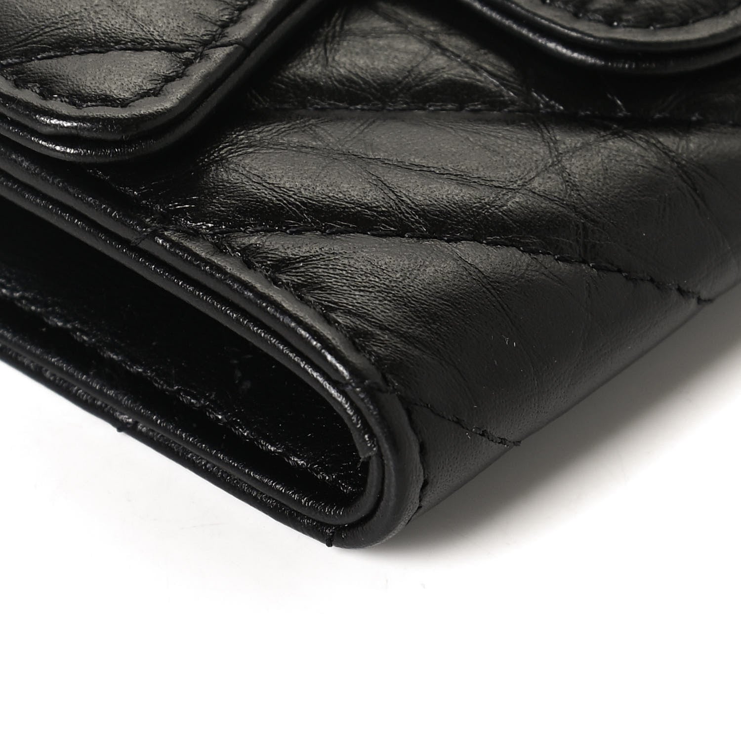 Chanel Aged Calfskin Chevron Quilted Reissue Flap Card Holder So Black 10 of 12