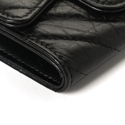 Chanel Aged Calfskin Chevron Quilted Reissue Flap Card Holder So Black 10 of 12