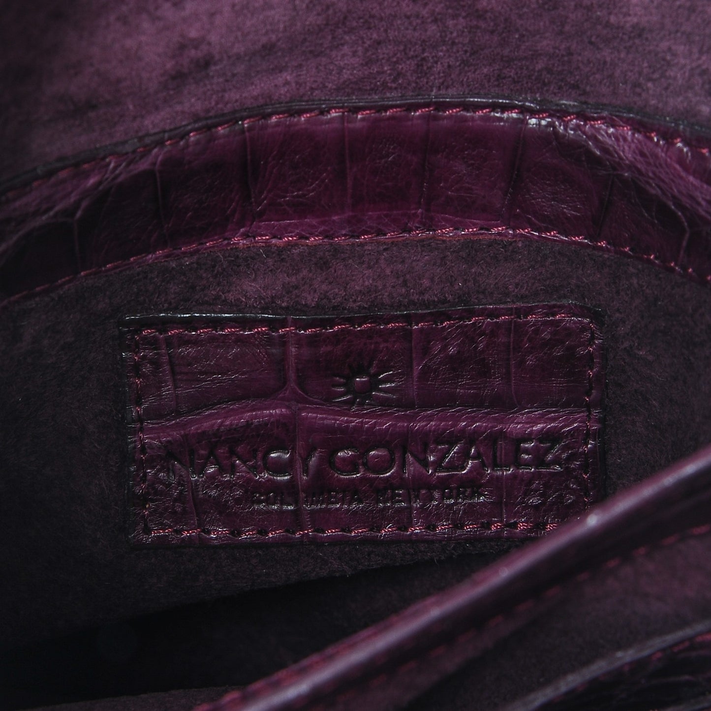 Crocodile Chain Flap Shoulder Bag Purple