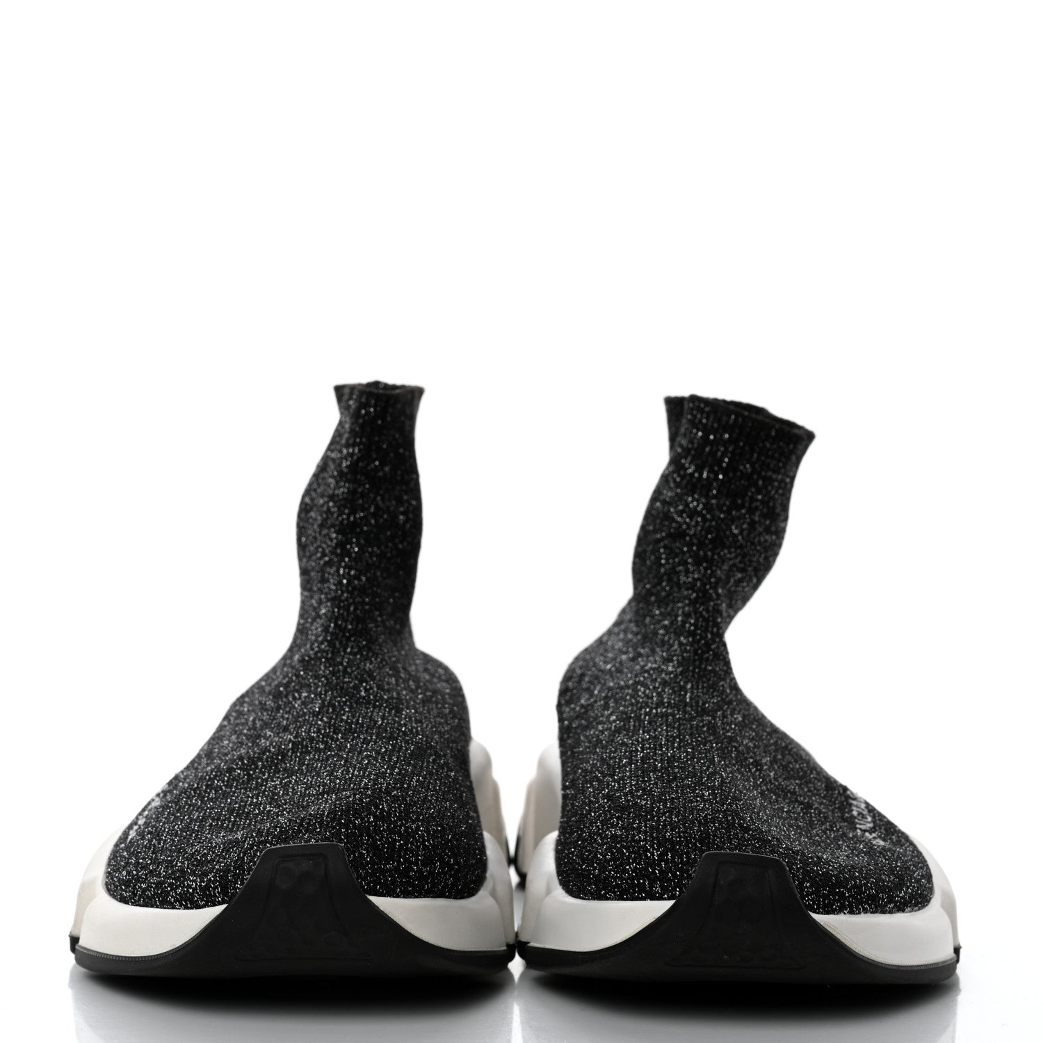 Balenciaga Laminated Knit Bi-Color Sole Womens Speed Sneakers 36 Black White 2 of 7