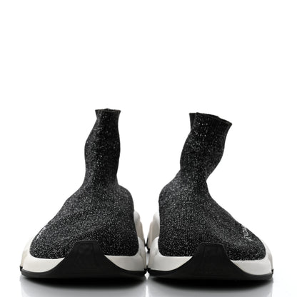 Balenciaga Laminated Knit Bi-Color Sole Womens Speed Sneakers 36 Black White 2 of 7