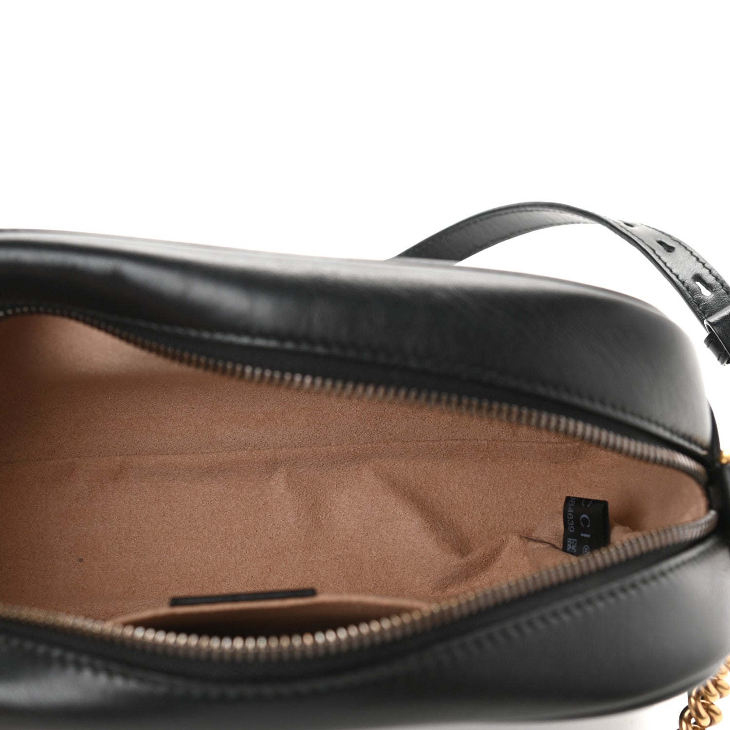 Gucci Calfskin Matelasse Small GG Marmont Chain Shoulder Bag Black 5 of 9