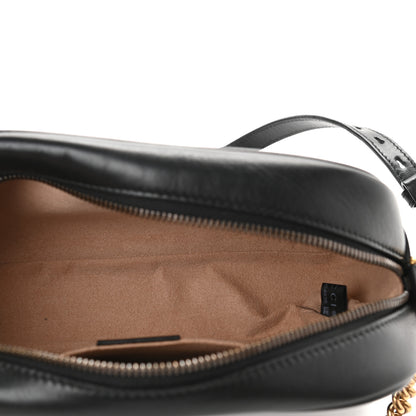 Gucci Calfskin Matelasse Small GG Marmont Chain Shoulder Bag Black 5 of 9