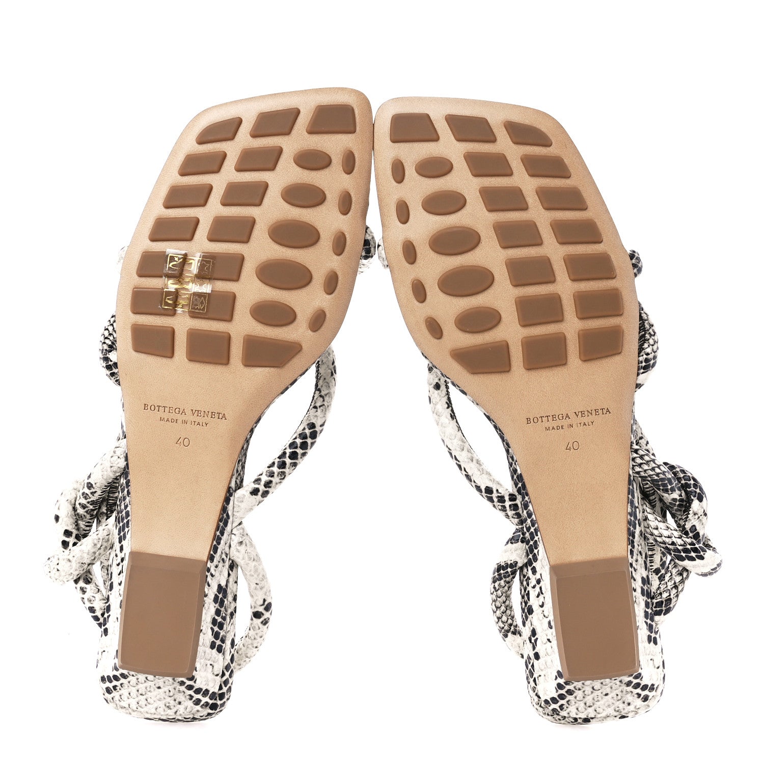 Bottega Veneta Calfskin Knotted Python Print Jimbo Flat Sandals 40 White 5 of 7