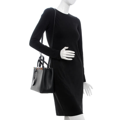 Fendi Vitello Baltico Dolce Studded Petite 2Jours Tote Black Multicolor 2 of 7
