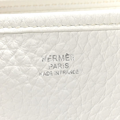 Hermes Taurillon Clemence Amazone Evelyne II PM White White 6 of 10